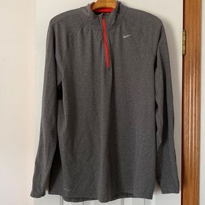 Nike running dri fit grey half zip pullover